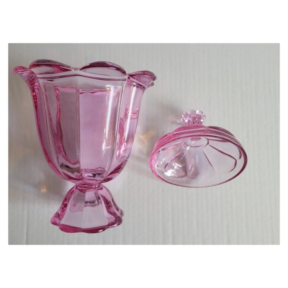 Viking Epic Petal Footed Candy Jar in Rare Thistle Pink color - Picture 3 of 6